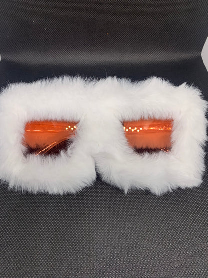 Fur Rim Fashion Glasses