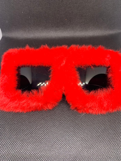 Fur Rim Fashion Glasses