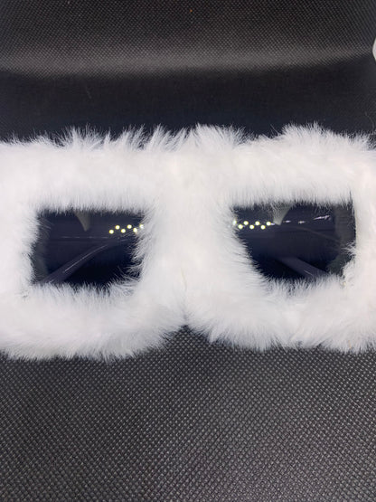 Fur Rim Fashion Glasses