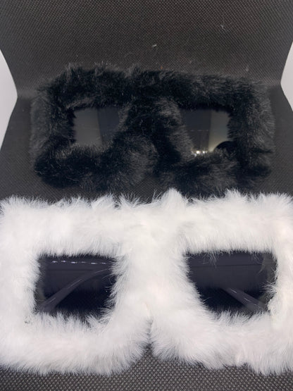 Fur Rim Fashion Glasses