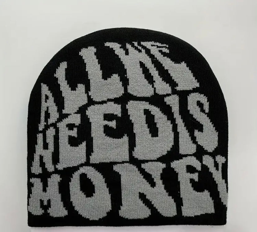 “ ALL WE NEED IS MONEY ” Knitted Beanie