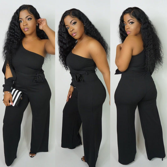 Sexy One Shoulder Hollow Out Jumpsuit