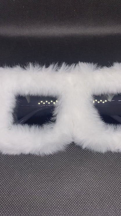 Fur Rim Fashion Glasses