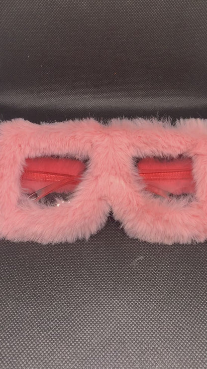 Fur Rim Fashion Glasses