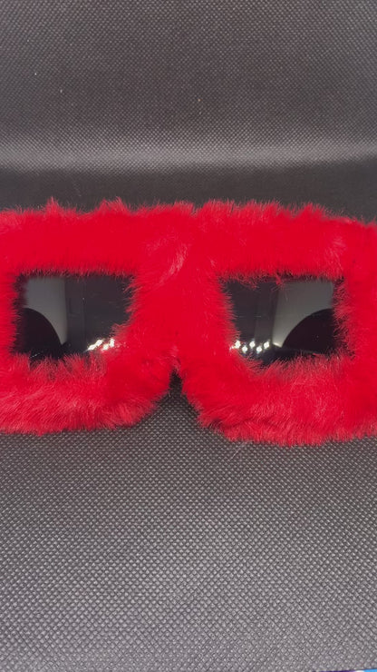 Fur Rim Fashion Glasses